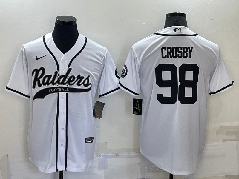 Men's Las Vegas Raiders Maxx Crosby #98 White Jersey Joint Edition